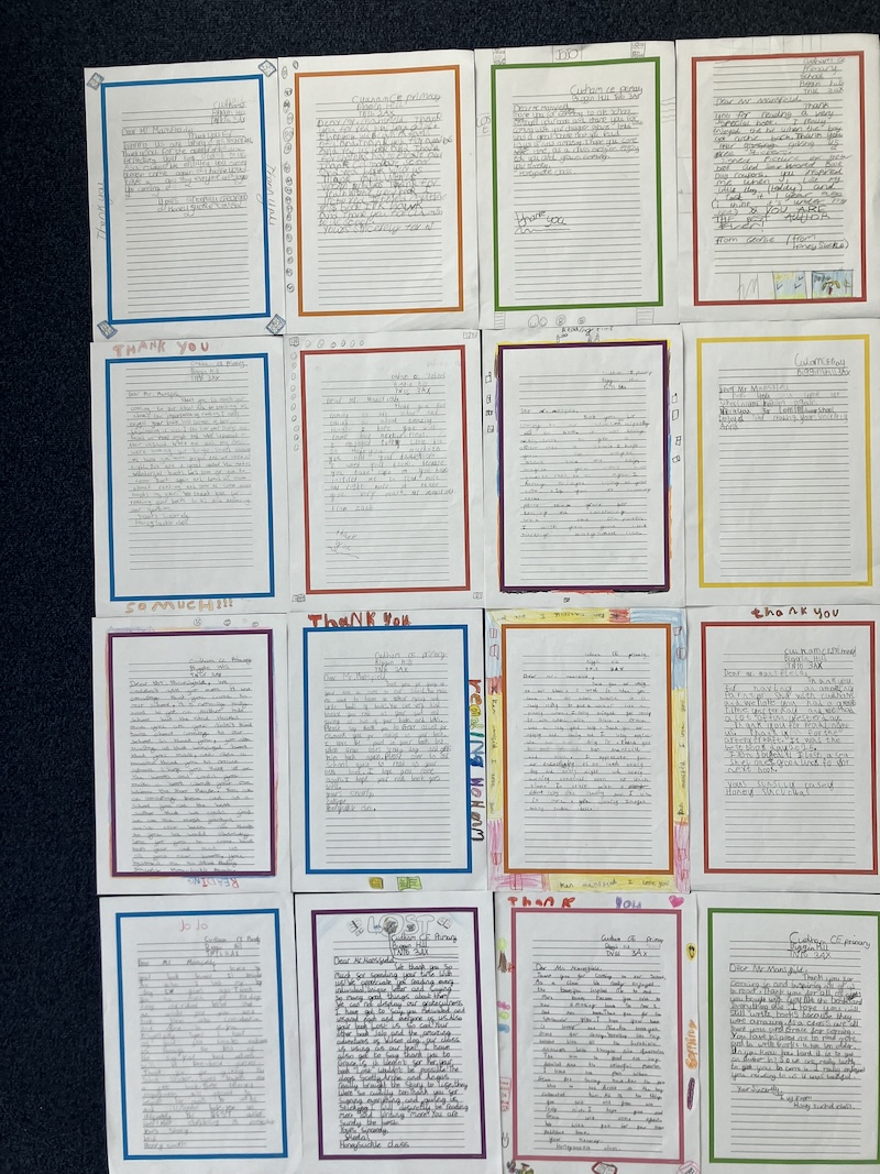 Letters from the children of Cudham C E Primary School